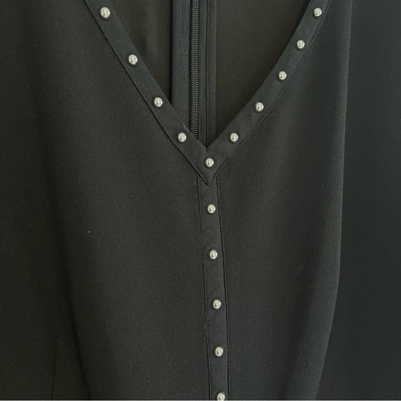 Karl Lagerfeld Paris Studded V-Neck Dress - Picture 3 of 9